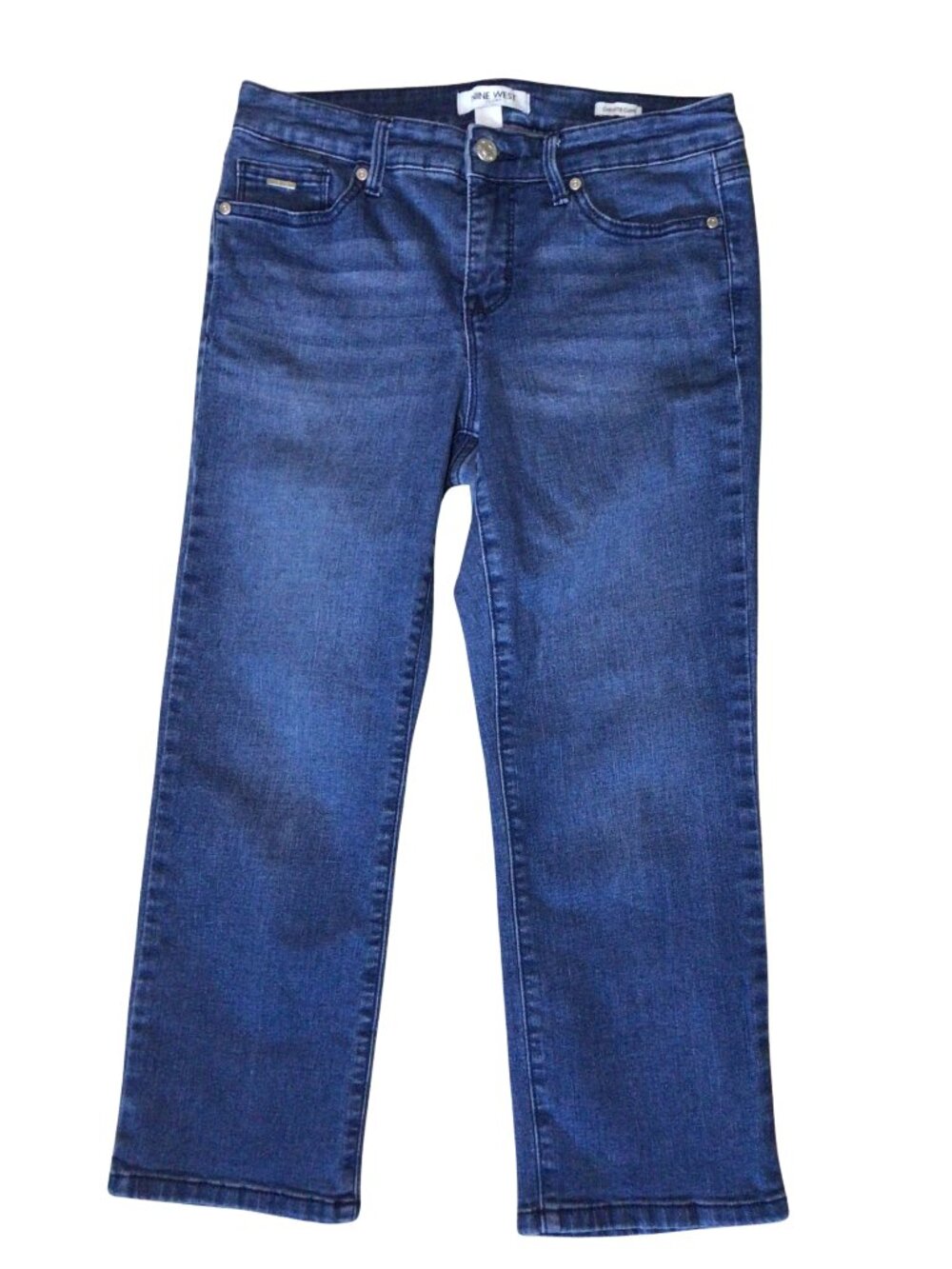 Nine West Jeans Women’s 4 Blue Chrystie Capri Cropped Denim Stretch Crop 9 West